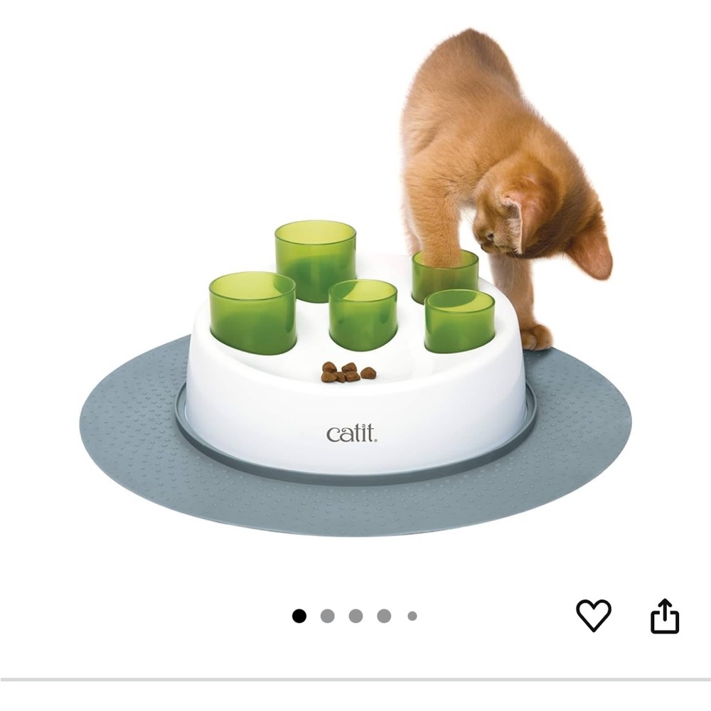Green and White Cat Puzzle Feeder